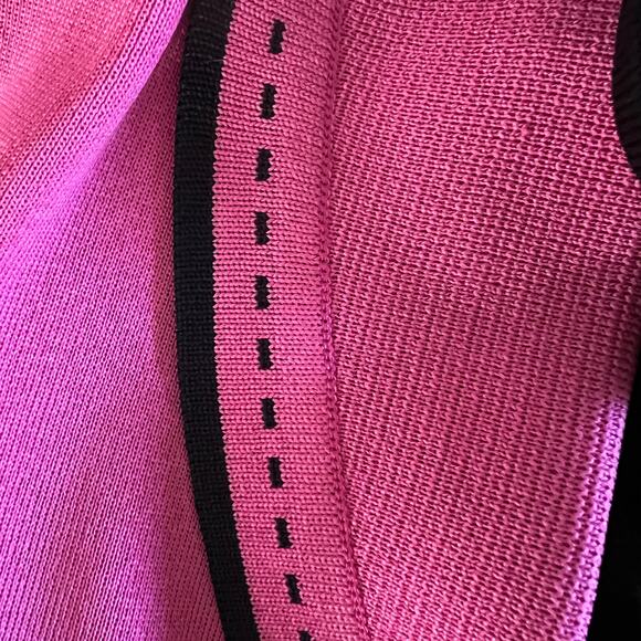 Misook Sweater Jacket Set Pink Black Trim Knit Shell 2 Pc L Modern Heritage - Picture 7 of 13